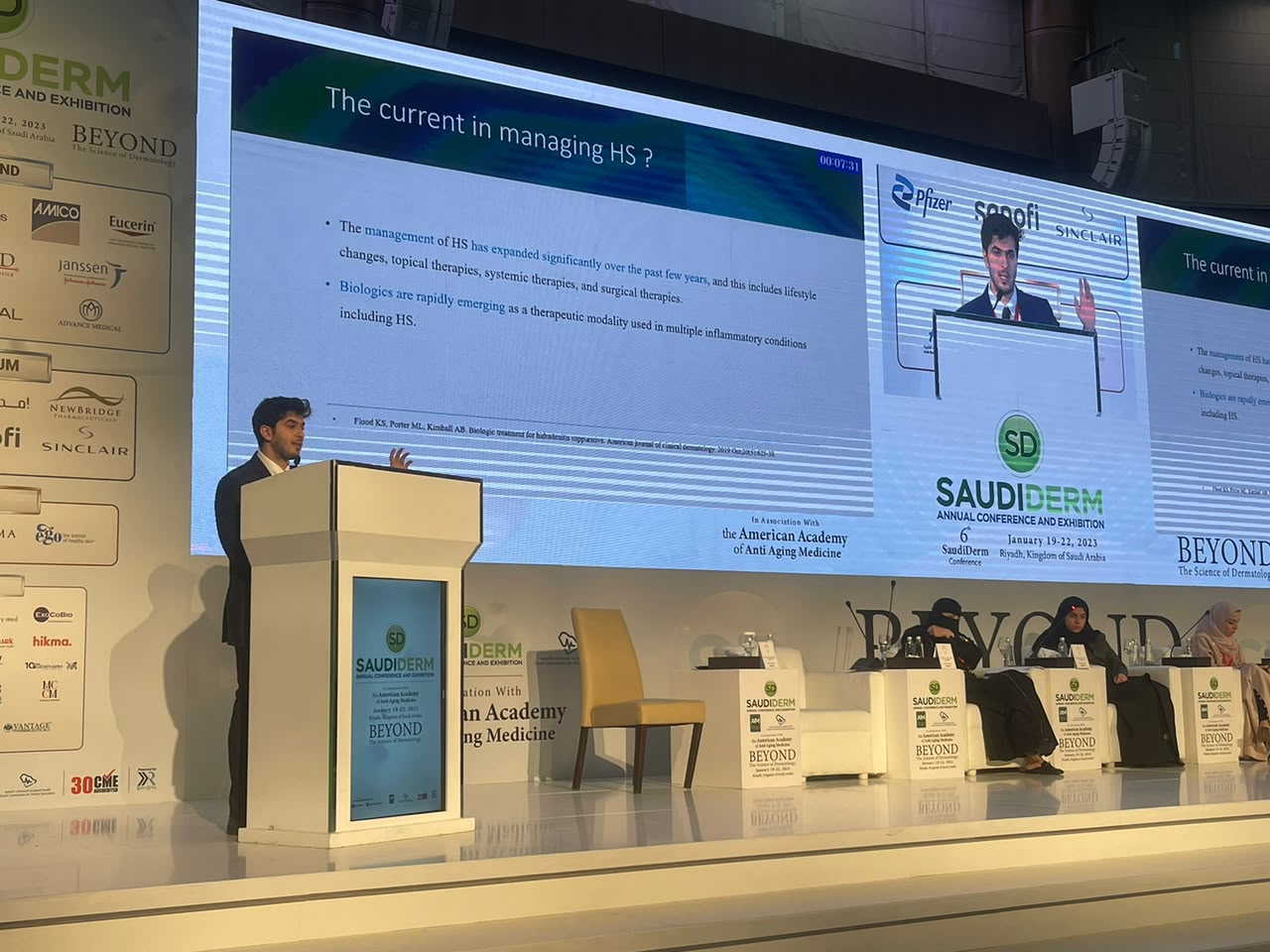 Dr. Asem speaking at the SaudiDerm annual conference