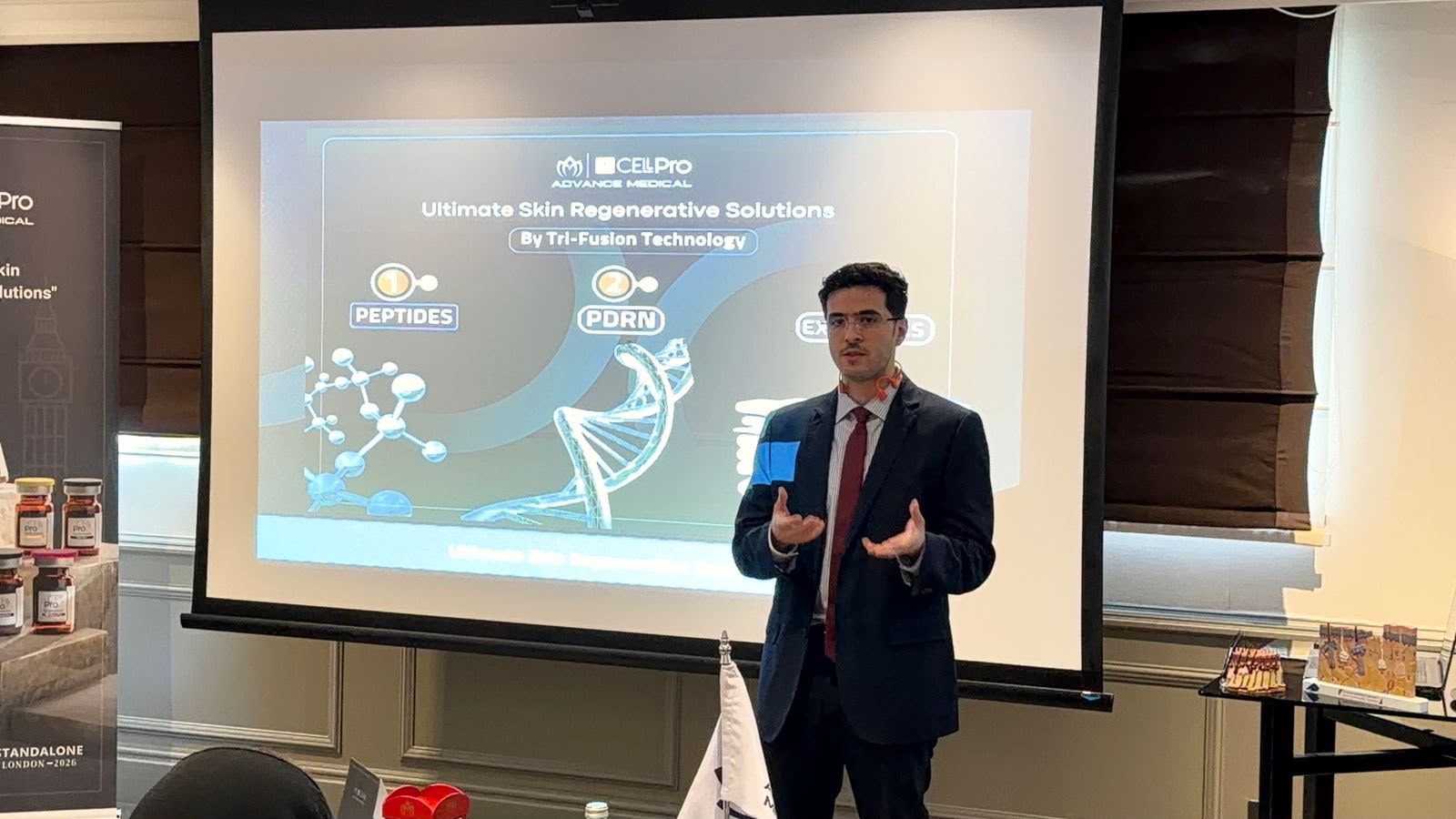 Dr. Asem presenting skin regenerative solutions